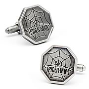 Spider-Man Comic Logo Silver Cufflinks